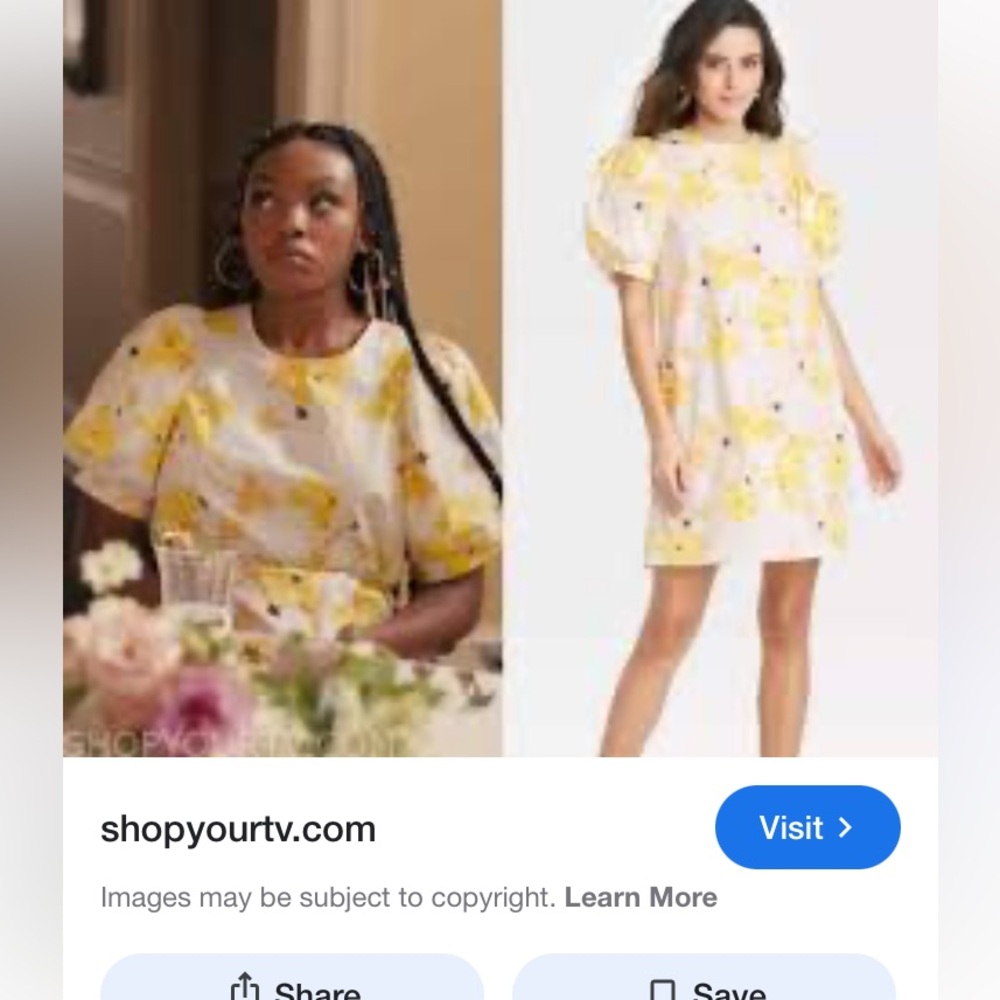 New a new day cream and yellow floral cotton summer dress - Picture 3 of 10